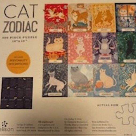Cat Zodiac Puzzle, All Horoscope Felines, 500 full color pieces, Brand New! - Picture 4 of 6